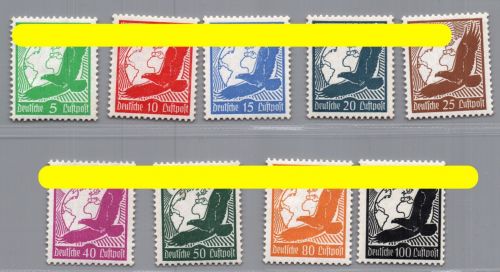 Dt. Reich Michel Nummer 529x - 537x postfrisch