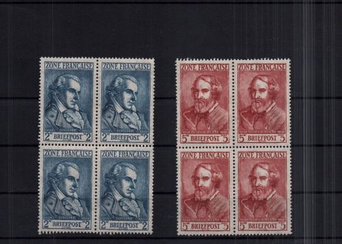 Franz. Zone Württemberg Michel Nummer 12 + 13 postfrisch 4er Block