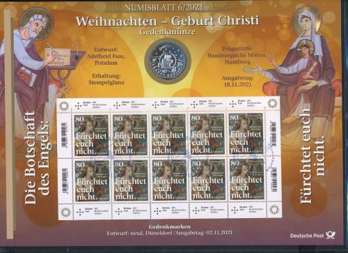 Numisblatt 6/2021 Weihnachten Geburt Christi - 25 EUR Gedenkmünze
