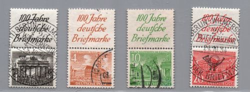 Berlin Zusammendruck Michel Nummer S1 - S4 gestempelt