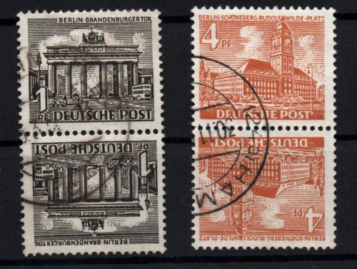 Berlin Zusammendruck Michel Nummer SK1 + SK2 gestempelt