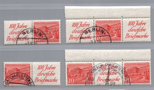 Berlin Zusammendruck Michel Nummer W13 - W16 gestempelt