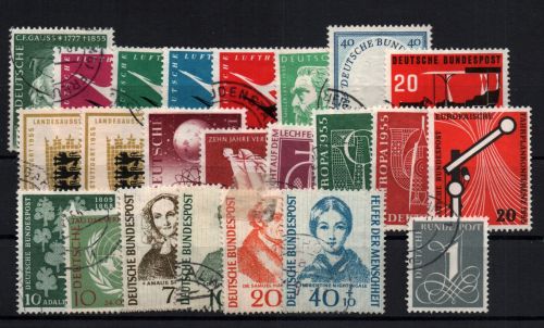 Bund Michel Nummer 204 - 226 Jahrgang 1955 gestempelt