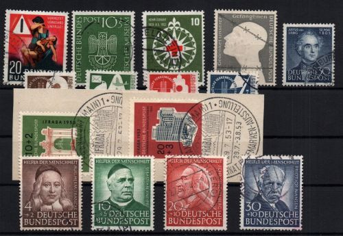 Bund Michel Nummer 162 - 176 gestempelt 1953