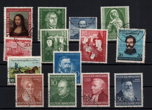 Bund Michel Nummer 148 - 161 gestempelt 1952