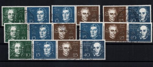 Bund Michel Nummer 315 / 319 Zusammendrucke aus Block 2 Beethoven gestempelt