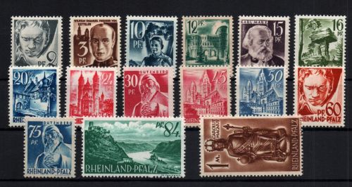 All. Besetzung Franz. Zone Rheinland Pfalz Mi Nr 1 - 15 postfrisch