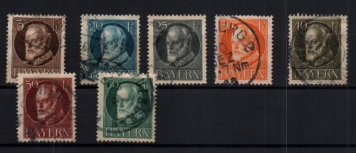 Bayern Michel Nummer 97IIA - 102IIA gestempelt