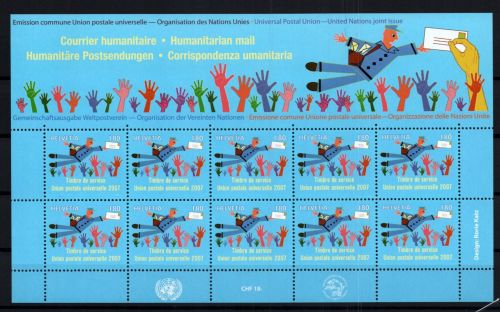 Schweiz Ausg. f. Int. Org. UPU Michel-Nr. 21 Kleinbogen postfrisch