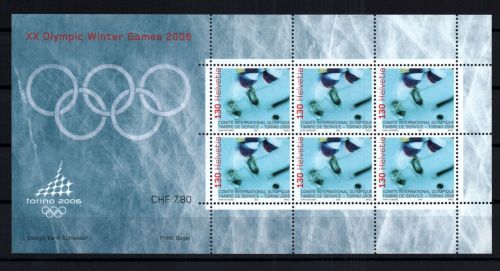 Schweiz Ausg. f. Int. Org. IOC Michel-Nr. 5 Kleinbogen postfrisch