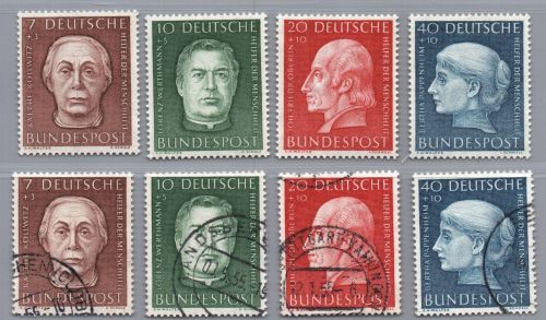 Bund Michel Nummer 200 - 203 postfrisch + gestempelt