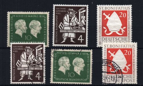 Bund Michel Nummer 197 - 199 postfrisch + gestempelt