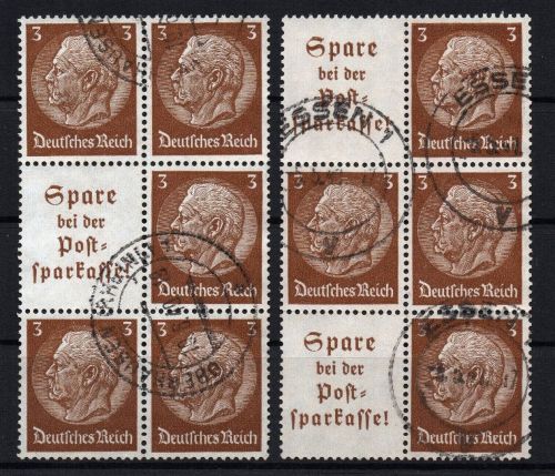 Dt. Reich Zusammendruck Michel Nr. S176 + S178 , gestempelt