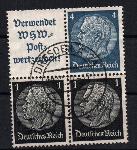 Dt. Reich Zusammendruck Michel Nr. W78 / S167 , gestempelt