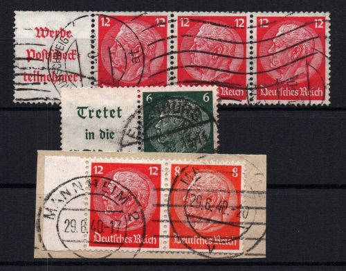 Dt. Reich Zusammendruck Michel Nr. W84 - W86 , gestempelt