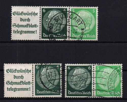 Dt. Reich Zusammendruck Michel Nr. W81 - W83 , gestempelt