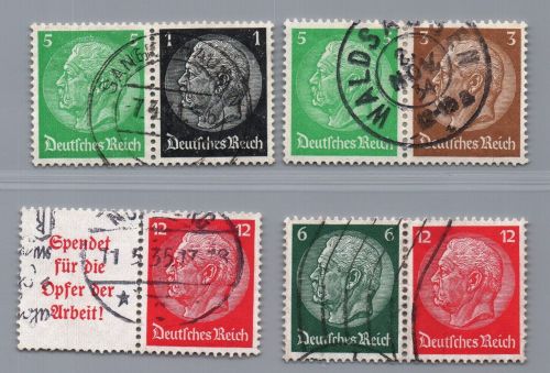 Dt. Reich Zusammendruck Michel Nr. W59 - W62 , gestempelt
