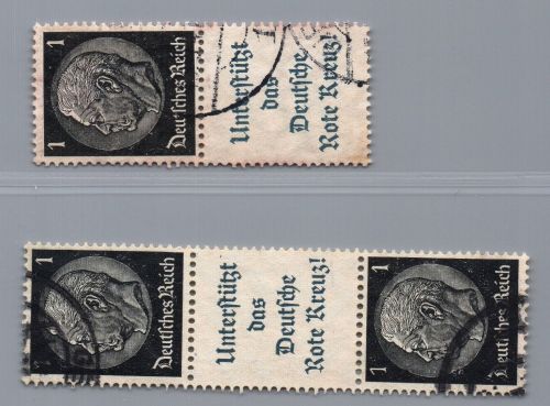 Dt. Reich Zusammendruck Michel Nr. S213 + S214 , gestempelt