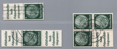 Dt. Reich Zusammendruck Michel Nr. S183 - S185 , gestempelt