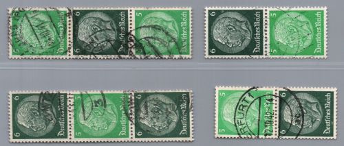 Dt. Reich Zusammendruck Michel Nr. S187 - S190 , gestempelt