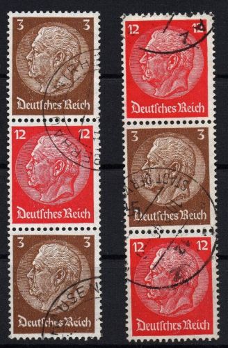 Dt. Reich Zusammendruck Michel Nr. S180 + S182 , gestempelt