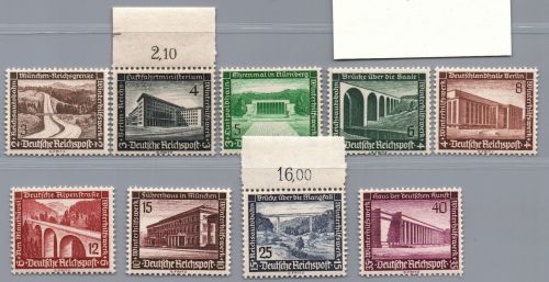 Dt. Reich Michel-Nummer 634 - 642 postfrisch