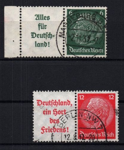 Dt. Reich Zusammendruck Michel Nr. W 66 + W 67 , gestempelt