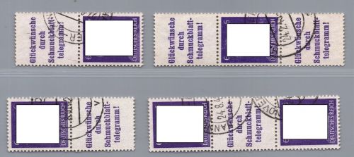 Dt. Reich Zusammendruck Michel Nr. S286 - S289 , gestempelt