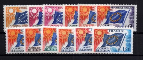 Frankreich Europarat Michel Nummer 7 - 18 postfrisch