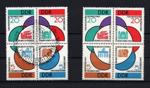 DDR Michel Nr. 901 - 904 Viererblock , postfrisch und gestempelt