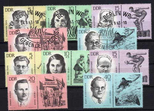 DDR Michel Nr. 983 - 987 , postfrisch und gestempelt