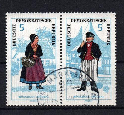 DDR Michel Nr. 1074 + 107 Zweierblock, gestempelt