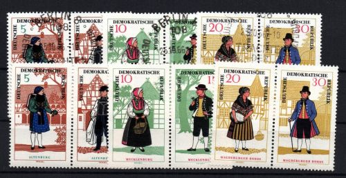 DDR Michel Nr. 1214 - 1219, postfrisch und gestempelt