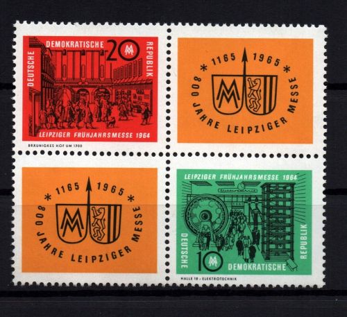 DDR Michel-Nr. 1012 + 1013, 4er-Block, postfrisch