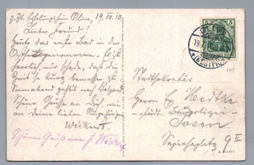 Ansichtskarte Danzig Oliva Schloss und Kloster 1910 nach Posen