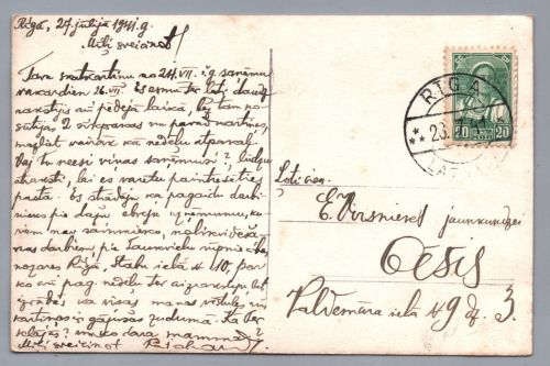 Dt. Reich Postkarte Baldone Ostland Riga Latvija 1941