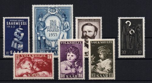 Saarland Michel Nr. 341 - 347 , postfrisch