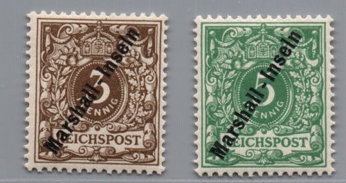 Deutsche Kolonien Marshall Inseln Michel Nummer 7a + 8 postfrisch