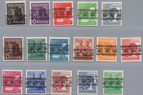 Alliierte Besetzung Bizone Michel-Nr. 36 I - 51 I (ohne 49 I) postfrisch