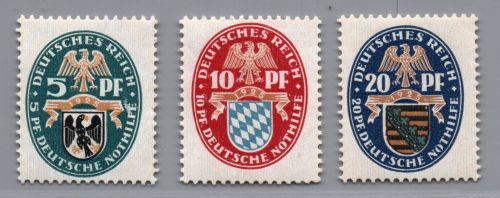 Dt. Reich Michel Nummer 375 - 377 postfrisch