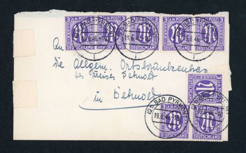 Alliierte Besetzung Mehrfachfrankatur AMPost Bad Pyramont