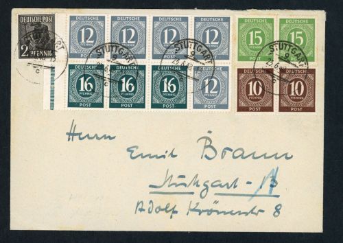 All. Besetzung MiFr. H-Blatt Mi.Nr. 123 Stuttgart