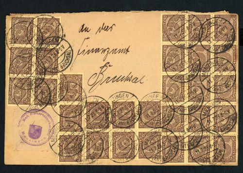 DR Brief Infla Dienst Mischfrankataur Menzingen 11.07.1923