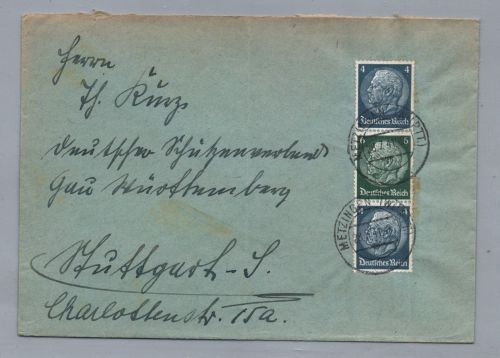 Brief Dt. Reich MiNr S 216 - Metzingen nach Stuttgart 1941