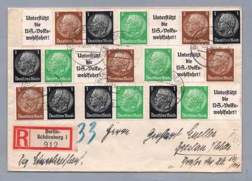 Brief Dt. Reich Einschreiben - Berlin nach Breslau 1940