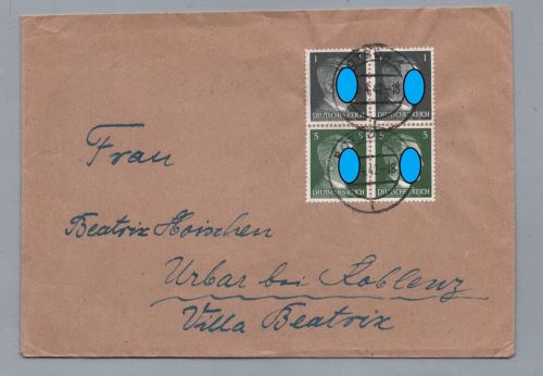 Brief Dt. Reich 2x MiNr S 272 - Potsdam nach Koblenz 1942