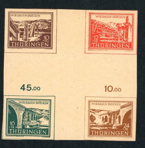 Sowjetische Zone Thüringen Zusammendruck Hz 1cy postfrisch