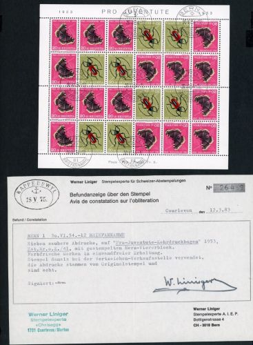 Schweiz Markenheftchenbogen 42 gestempelt geprüft