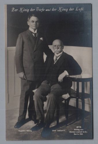 Foto Ansichtskarte Graf Zeppelin und Kapitän König 1938