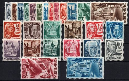 Franz. Zone Württemberg Michel Nr. 1 - 27 postfrisch